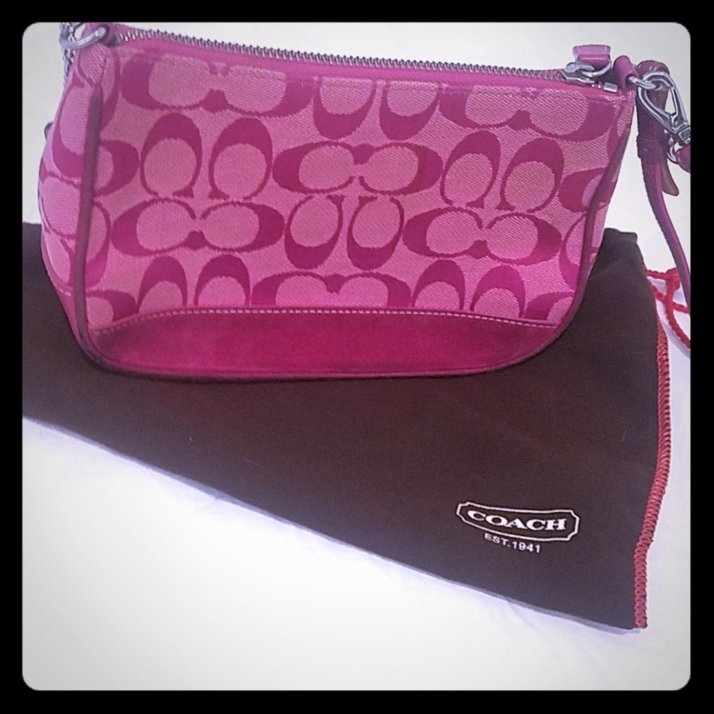 Coach spring wristlet